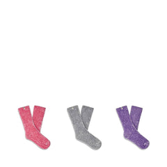 UGG Leda Sparkle Sock 3 Pack 1123776 (Pink Meadow / Metal Grey / Wild Indigo)