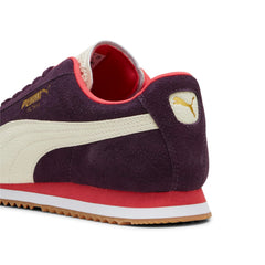 PUMA Men's Roma Suede Sneaker, Midnight Plum/Alpine Snow/Gum