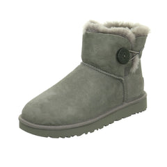 Women's Shoes UGG MINI BAILEY BUTTON II Suede & Sheepskin Boots 1016422 GREY