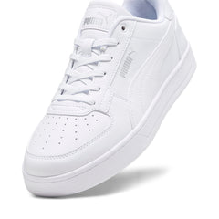 PUMA Mens Caven 2.0 Sneaker, PUMA Mens White-PUMA Mens Silver