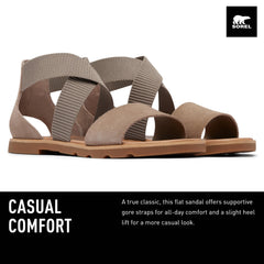 Women's Shoes Sorel ELLA III Strappy Leather Sandals 2069701240 ASH BROWN