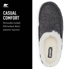 Men's Shoes Sorel FALCON RIDGE II Suede Slippers 2010201028 GRILL / BLACK