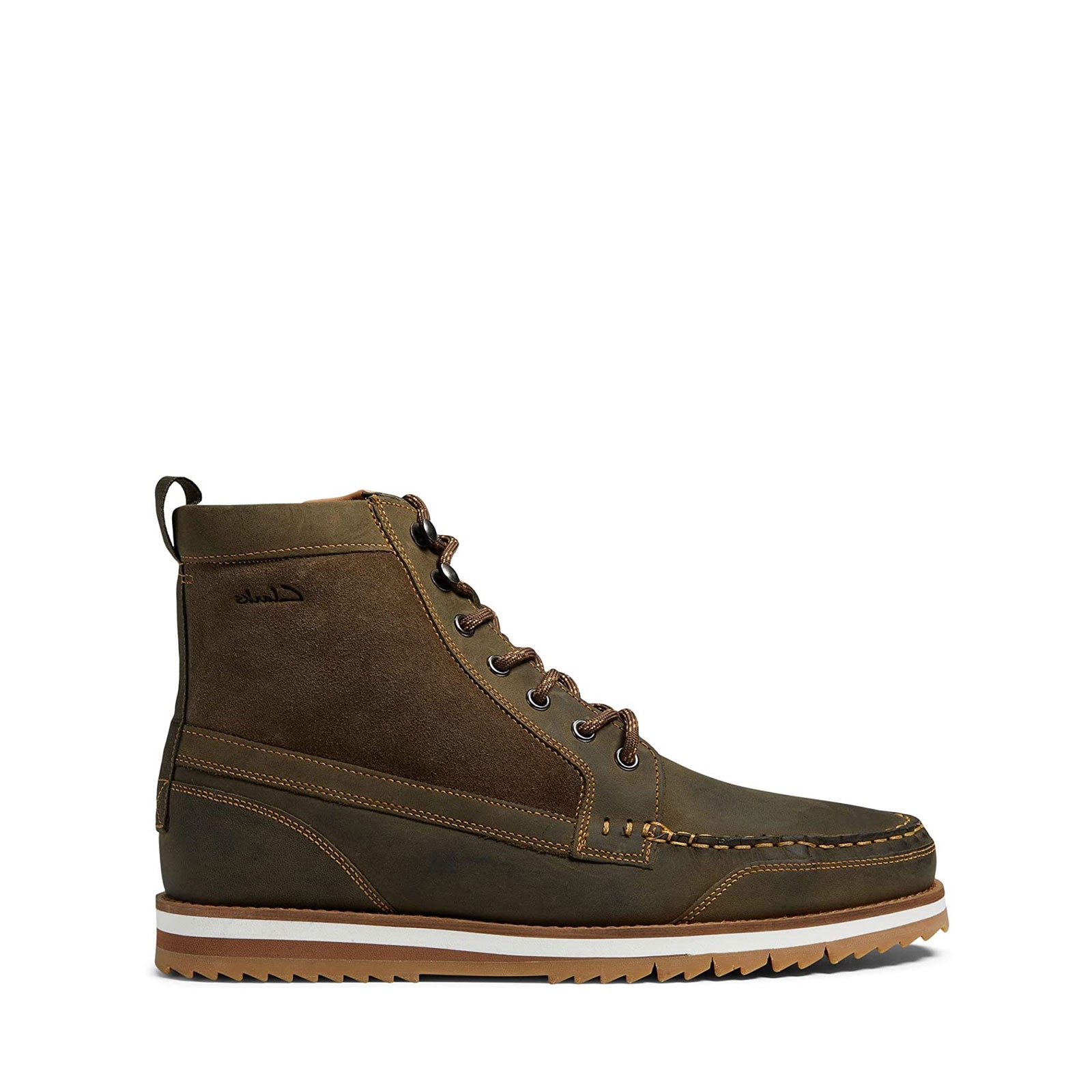 Clarks Durston Hi 62218 (Dark Olive Leather) – Milano Shoes