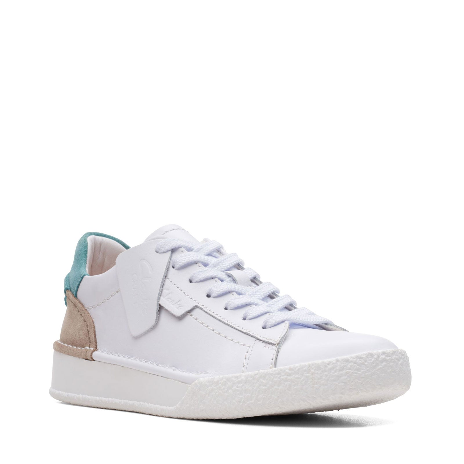 Minearbejder succes bånd Clarks Craft Cup Lace 64240 (White / Turquoise) – Milano Shoes