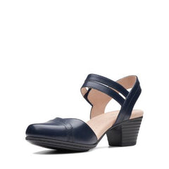 Valarie Rally Navy Leather - 26139770 by Clarks