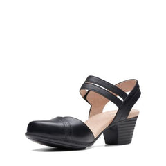 Valarie Rally Black Leather - 26139771 by Clarks