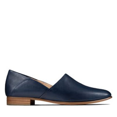 Pure Tone Navy Leather - 26144748 by Clarks