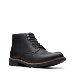 Walker Mid Black Leather - 26145096 by Clarks