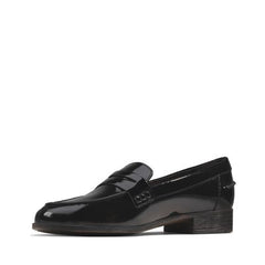 Hamble Loafer Black Pat - 26147536 by Clarks
