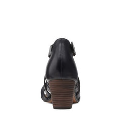 Lorene Pop Black Leather - 26158285 by Clarks